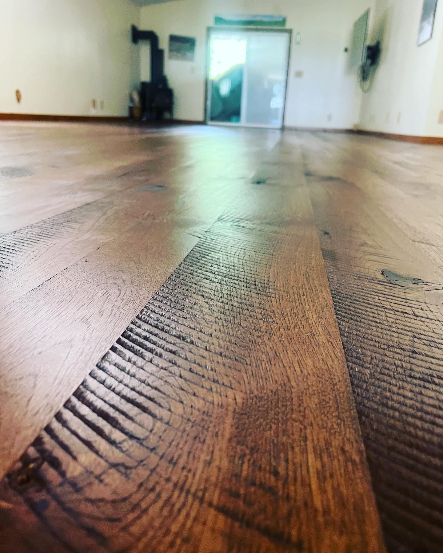 Custom hardwood floor project by Integrity Hardwood LLC, Hayden, Idaho