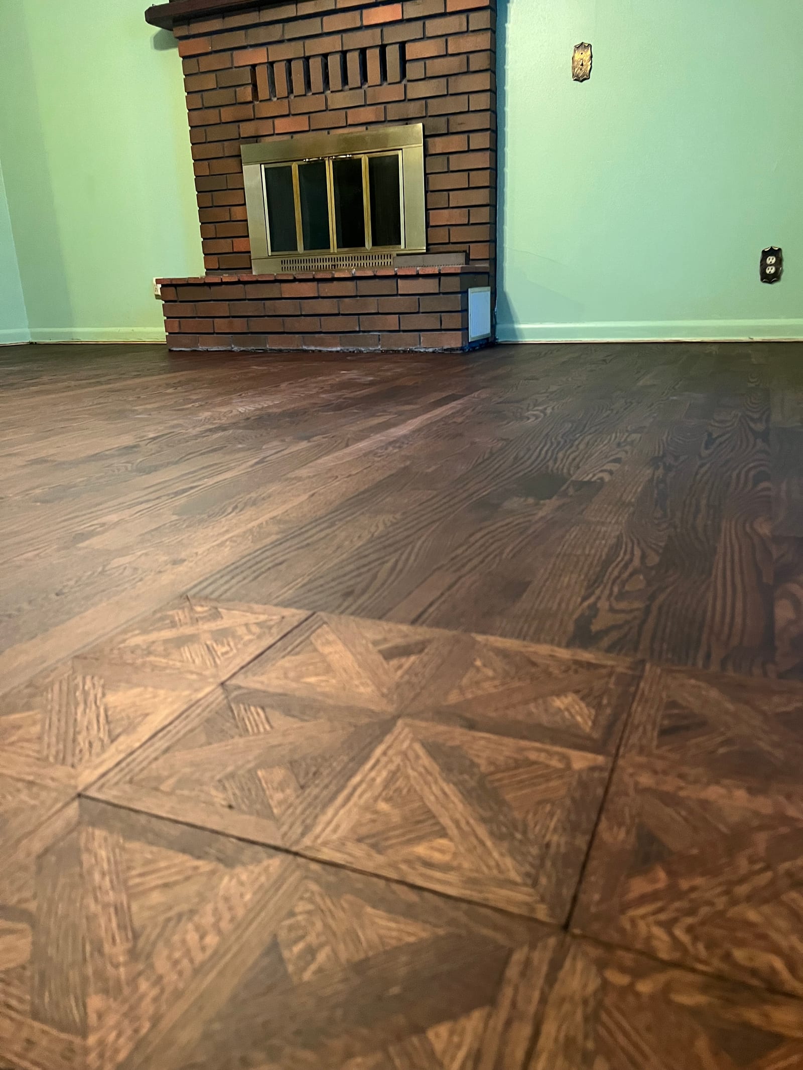Custom hardwood floor project by Integrity Hardwood LLC, Rathdrum, Idaho