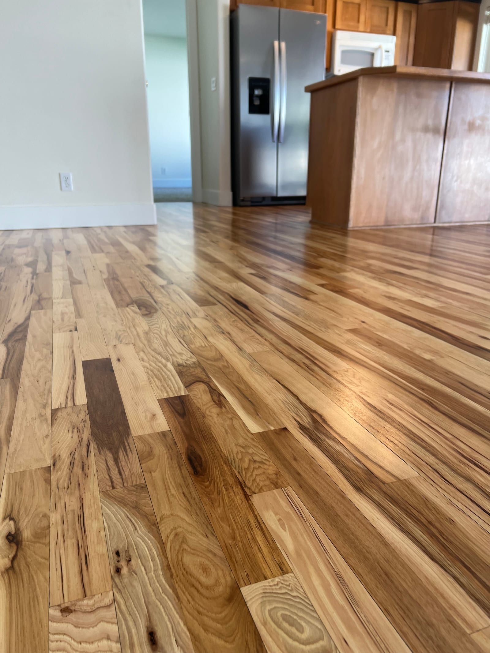 Custom hardwood floor project by Integrity Hardwood LLC, North Idaho