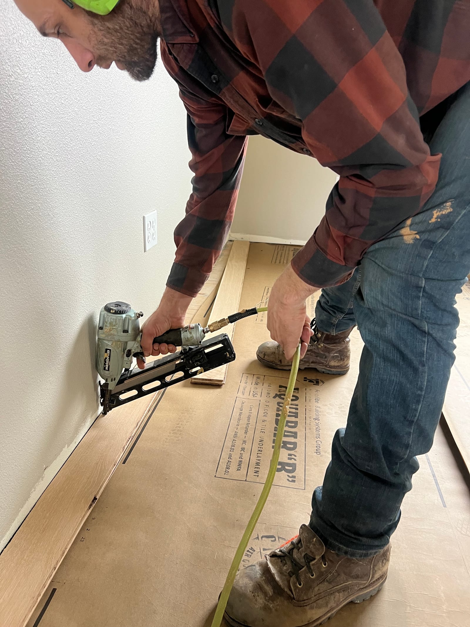 Custom hardwood floor project by Integrity Hardwood LLC, Hayden, Idaho