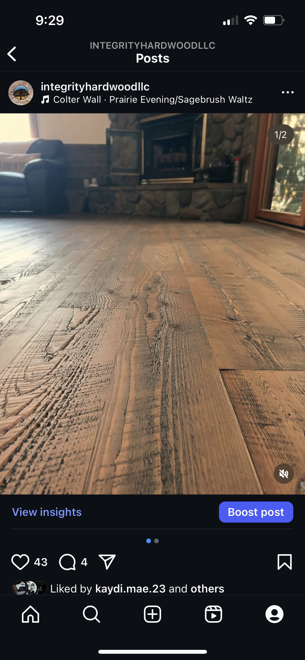 Custom hardwood floor project by Integrity Hardwood LLC, Hayden, Idaho