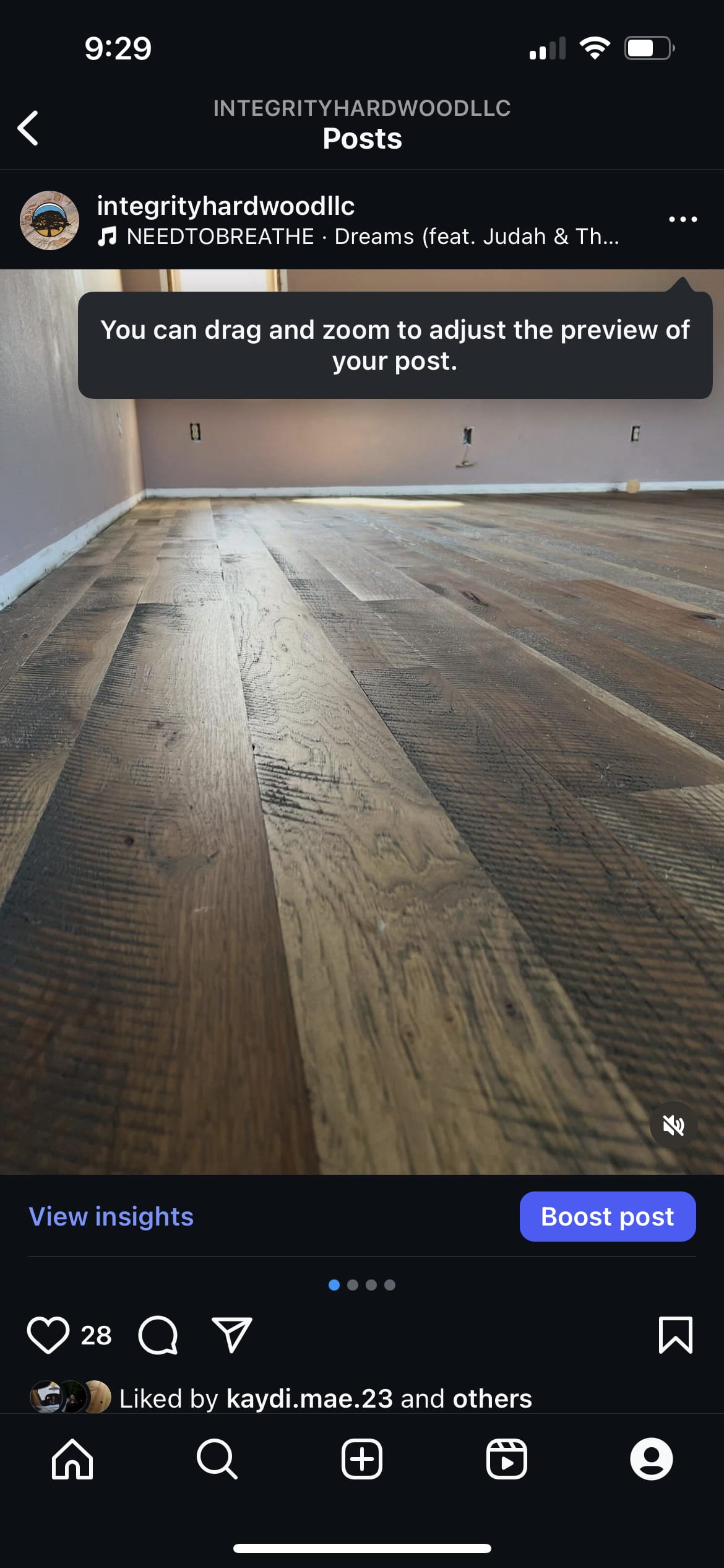 Custom hardwood floor project by Integrity Hardwood LLC, Post Falls, Idaho