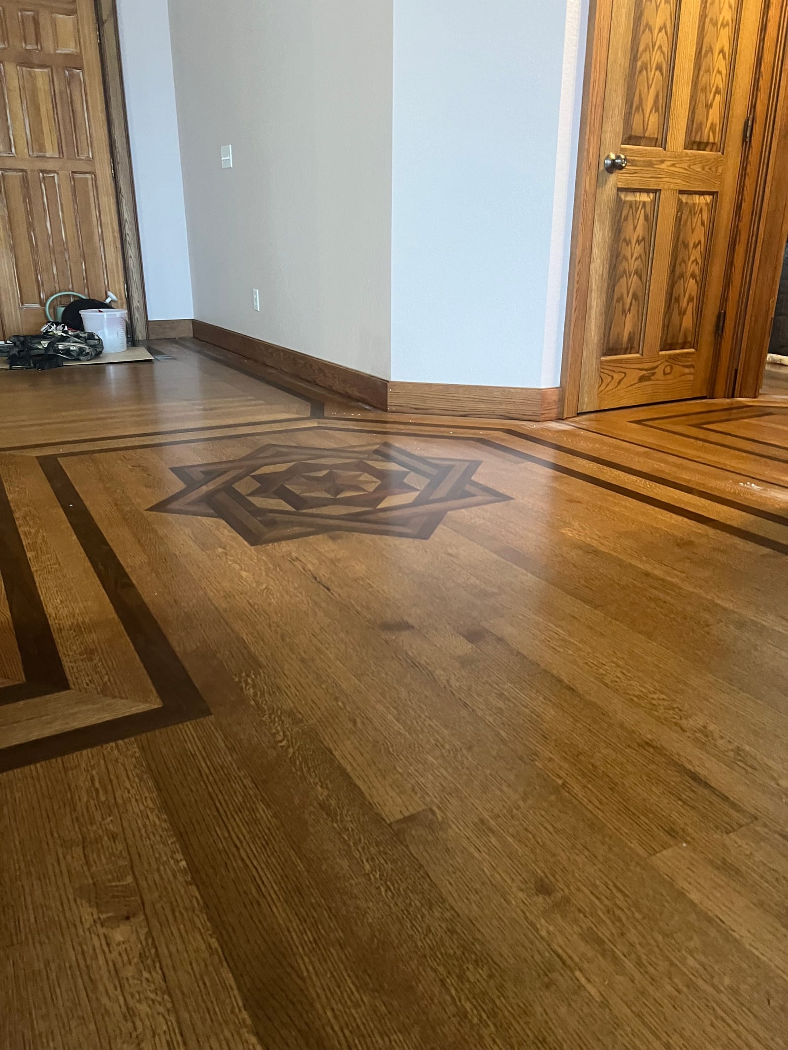 Custom hardwood floor project by Integrity Hardwood LLC, Coeur d’Alene, Idaho