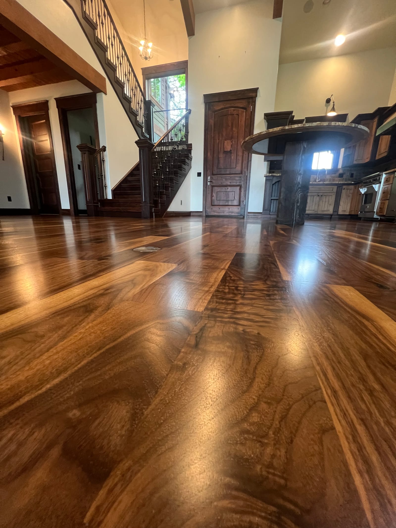 Custom hardwood floor project by Integrity Hardwood LLC, Post Falls, Idaho