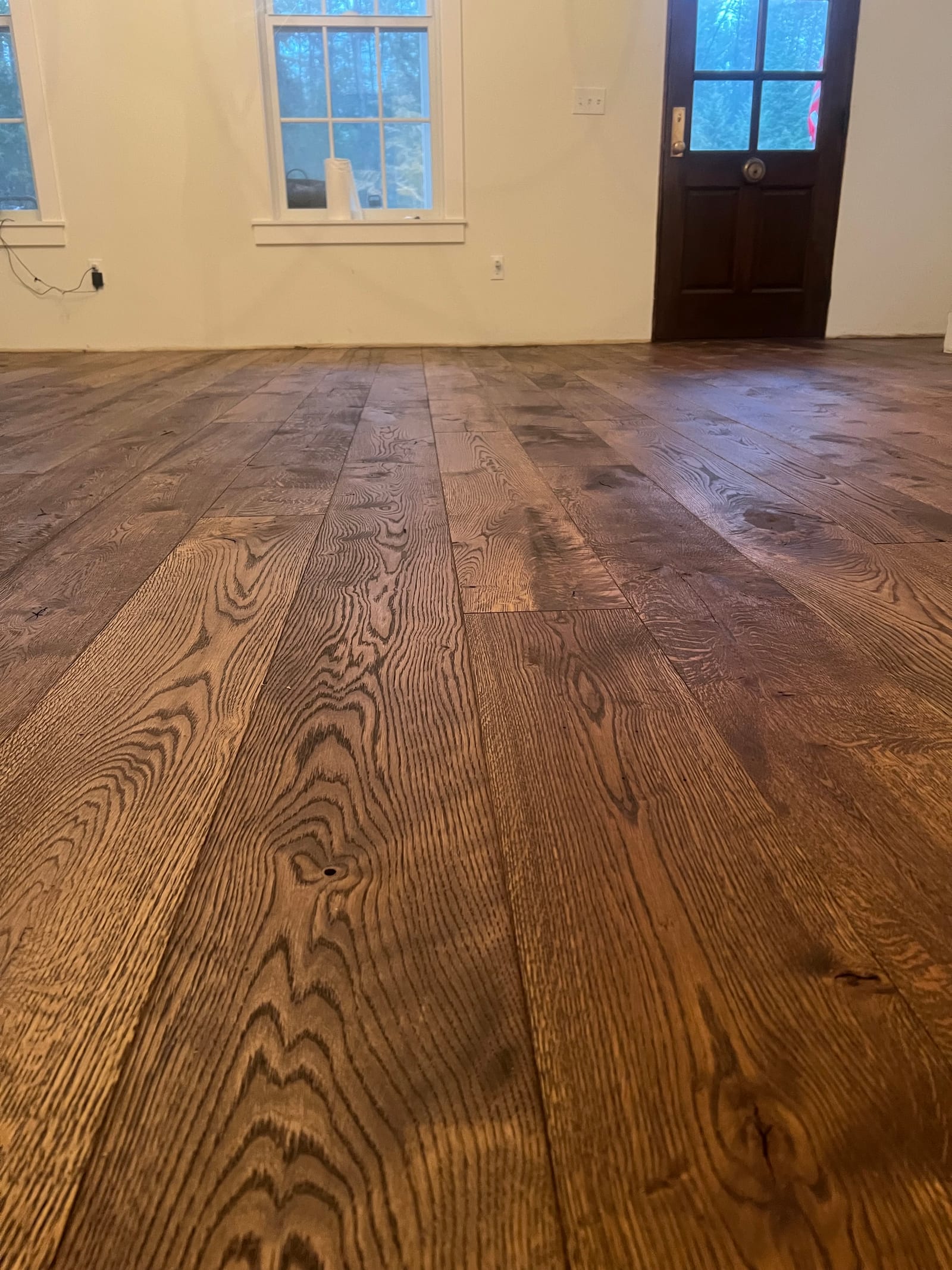 Custom hardwood floor project by Integrity Hardwood LLC, North Idaho