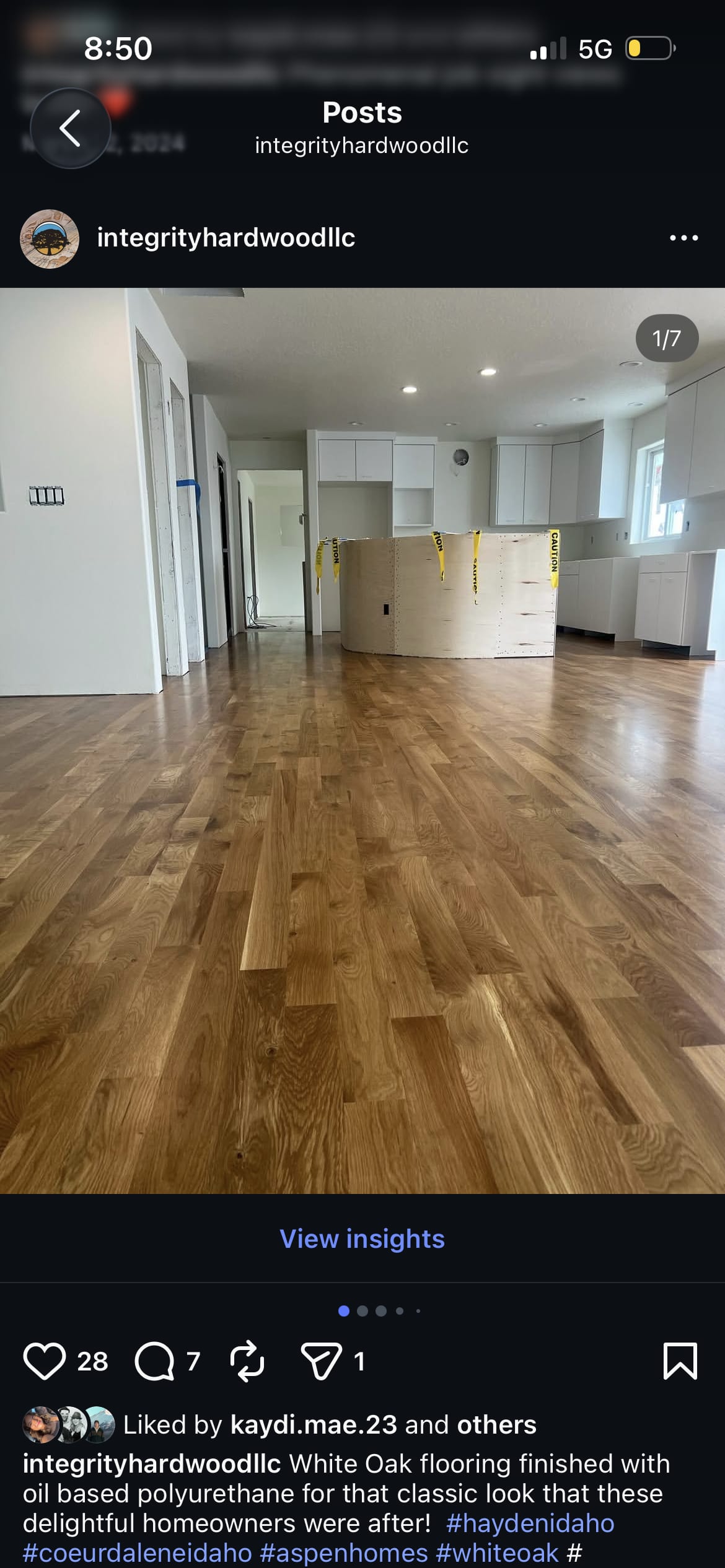 Custom hardwood floor project by Integrity Hardwood LLC, Coeur d’Alene, Idaho