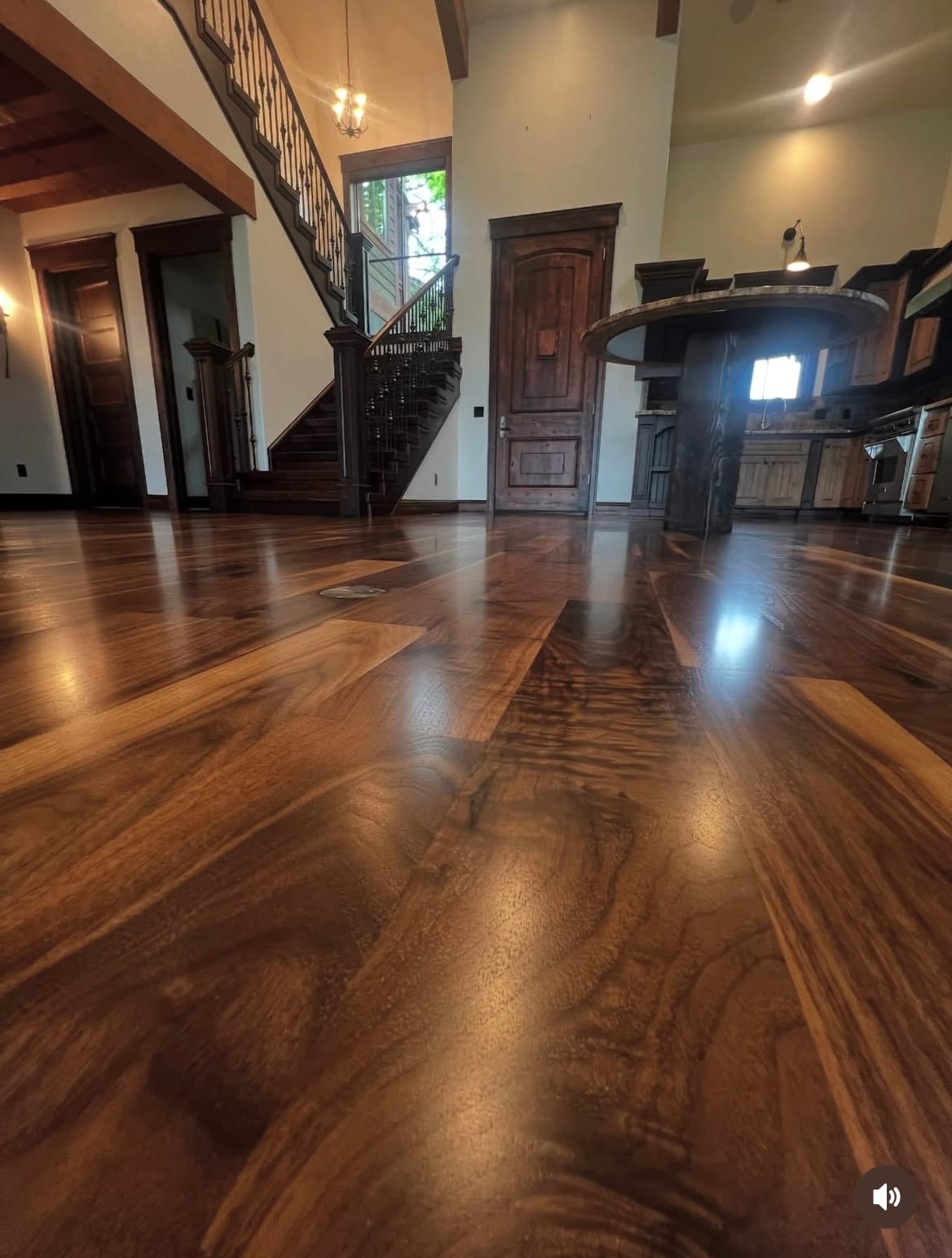 Custom hardwood floor project by Integrity Hardwood LLC, Post Falls, Idaho