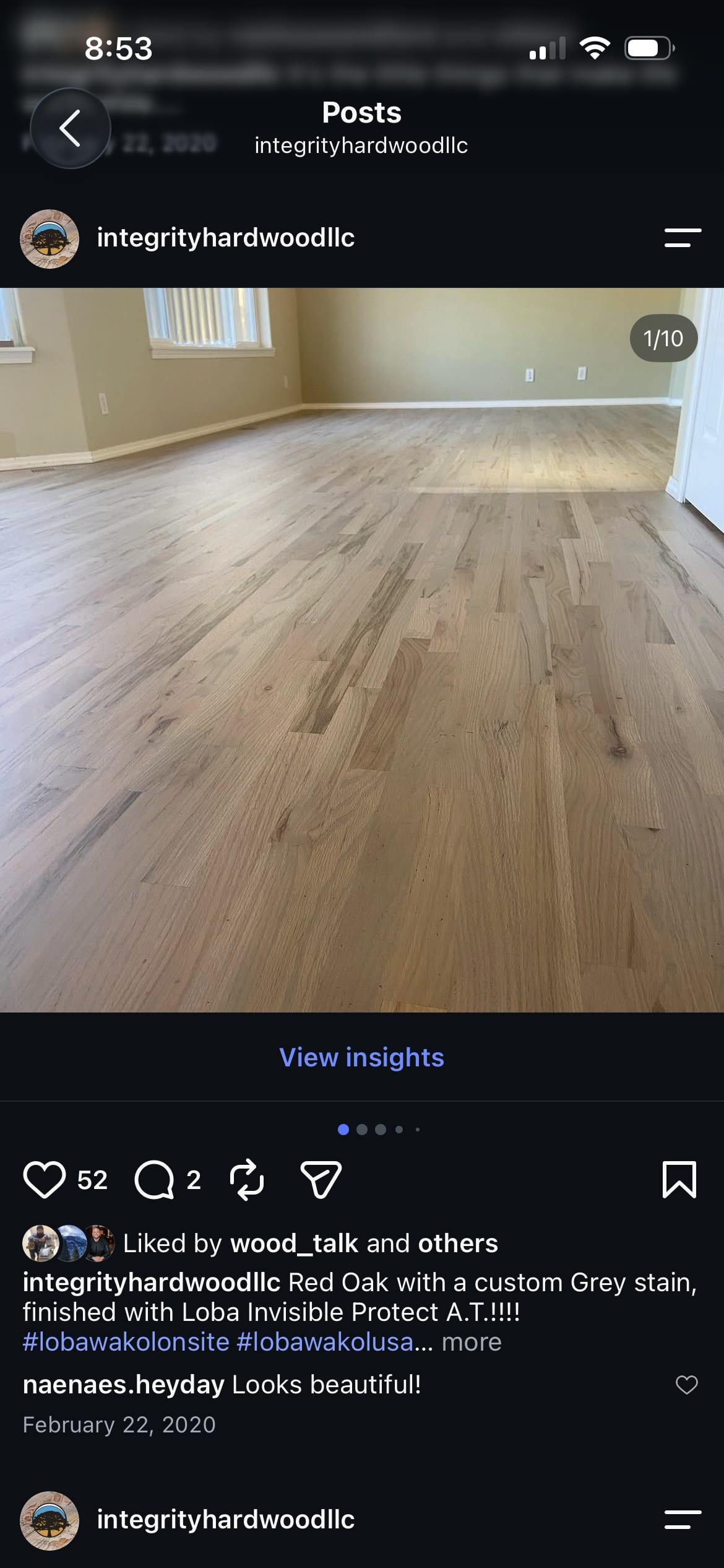 Custom hardwood floor project by Integrity Hardwood LLC, North Idaho