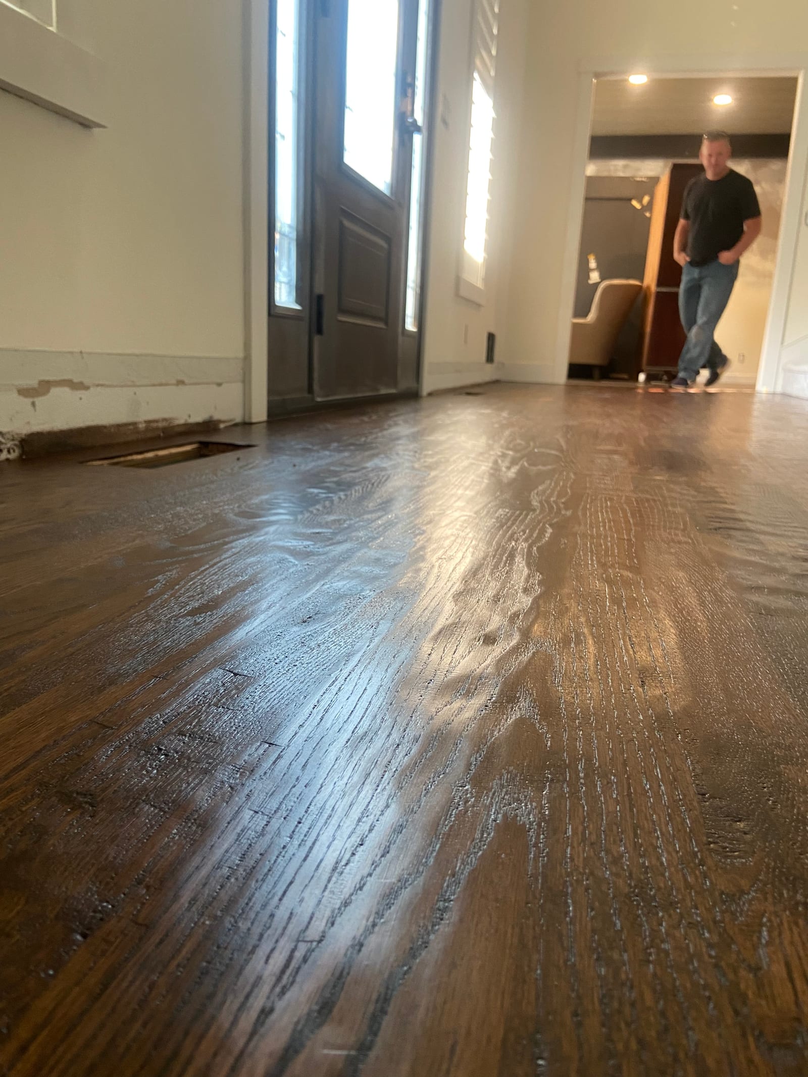 Custom hardwood floor project by Integrity Hardwood LLC, North Idaho